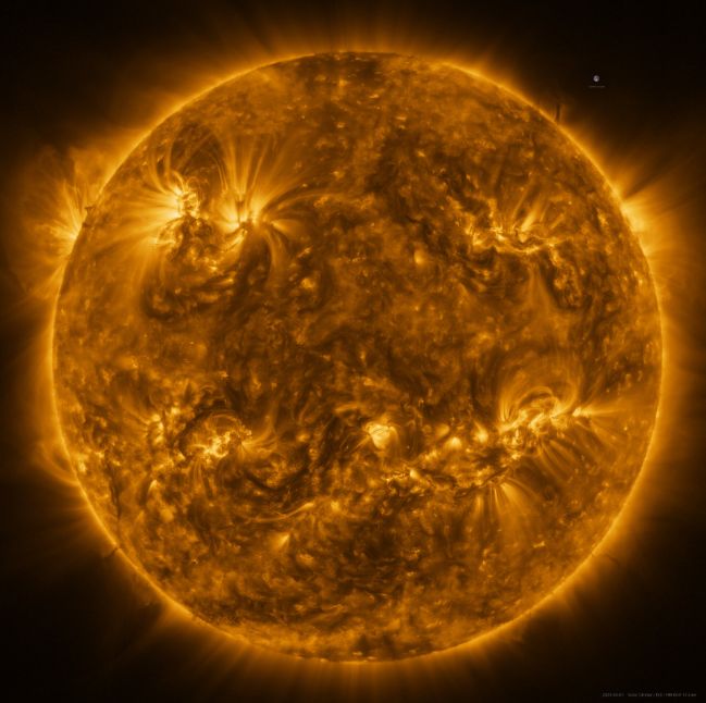 Snímek Slunce zaslaný sondou Solar Orbiter. Zdroj: ESA.
